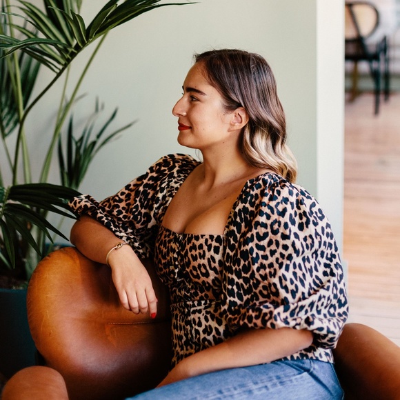 Ganni Leopard Print Puff Sleeve Blouse - Picture 3 of 3